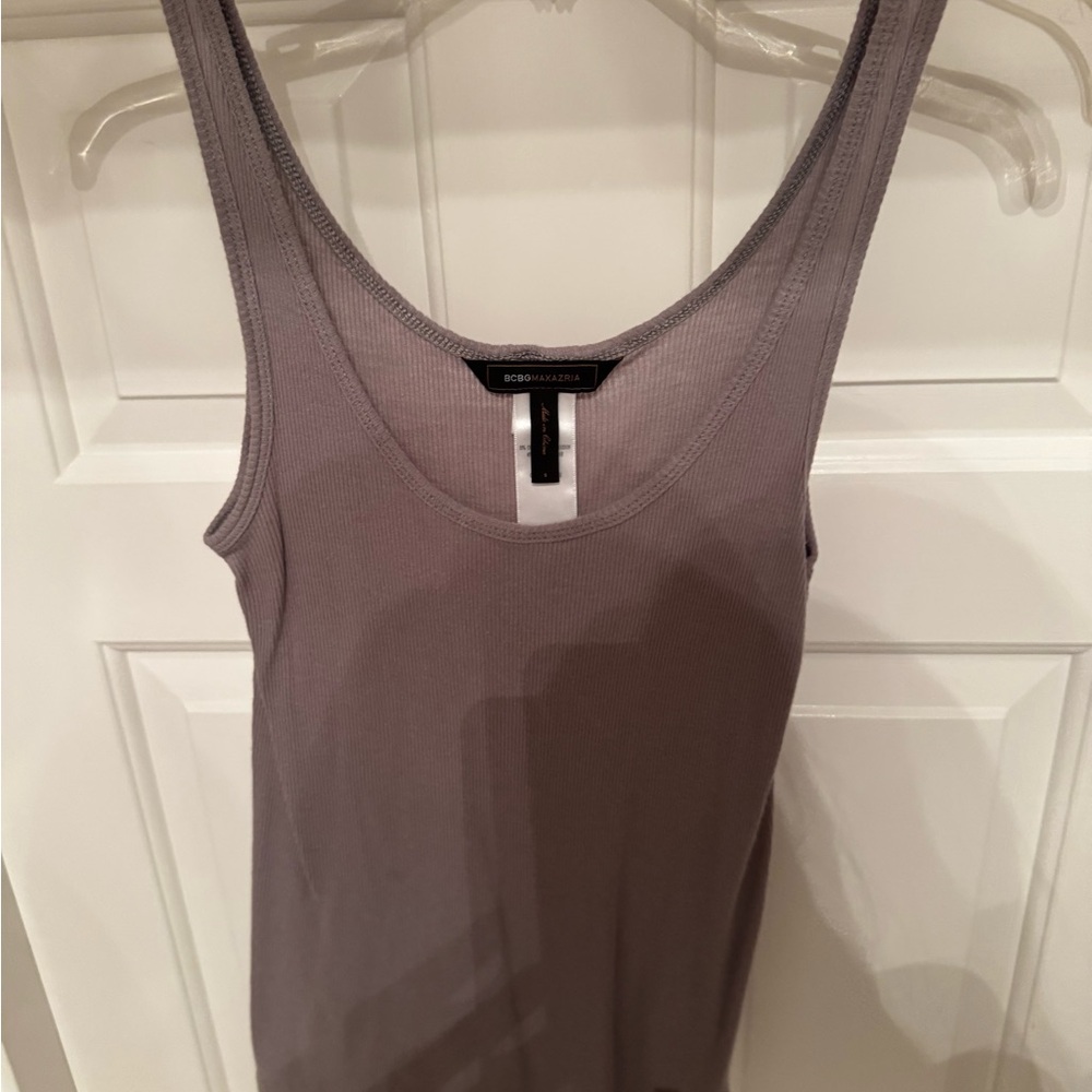 BCBGMaxAzria Brown Sleeveless Fitted Tank Top
